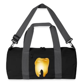 Une dent d’or comme symbole du succès et de l’argent - Sac de sport recyclé - noir/gris graphite - Devant