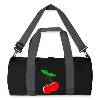 Cherry Retro Fruit Fruit Gift Gift Idea - Recycled Duffel Bag - black/graphite grey - Front