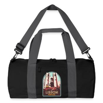 Lisbon, beautiful city Portugal cathedral tram - Recycled Duffel Bag - black/graphite grey - Front