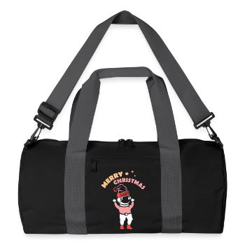merry christmas astronaut weltall Kinder Weihnacht - Recycelte Duffel Bag - Schwarz/Graphitgrau - Vorne