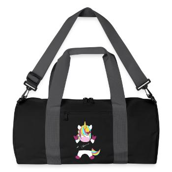 Rainbow Unicorn Rocker - Recycled Duffel Bag - black/graphite grey - Front