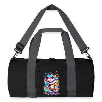 Requin - Sac de sport recyclé - noir/gris graphite - Devant