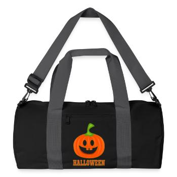 Funny pumpkin for Halloween - Recycled Duffel Bag - black/graphite grey - Front