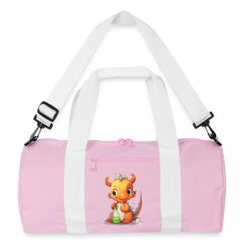 Bébé Dragon Orange Biberon Shirt mignon - Sac de sport recyclé - rose/blanc - Devant
