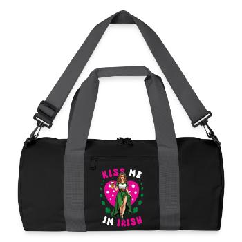 Embrasse-moi, je suis irlandaise - Sac de sport recyclé - noir/gris graphite - Devant