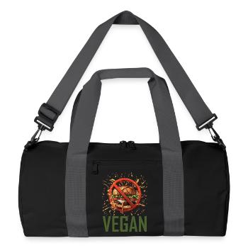 Renoncement végétalien au design de la restauration rapide - Sac de sport recyclé - noir/gris graphite - Devant