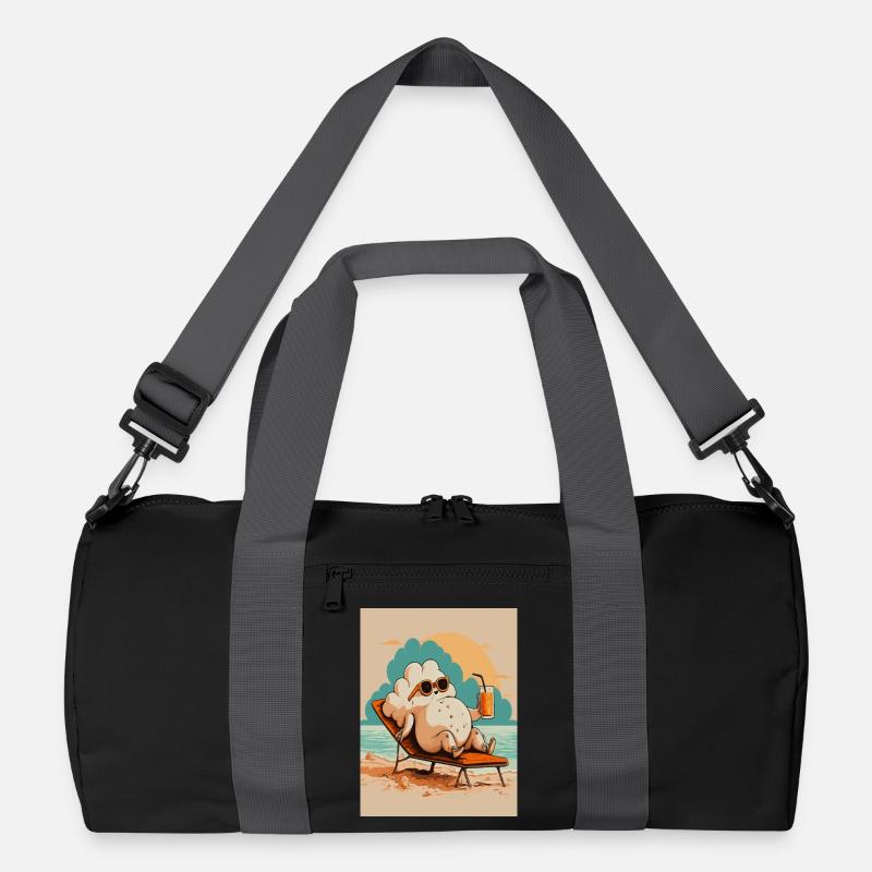 Relaxing Popcorn Beach Vacation Design Recycled Duffel Bag