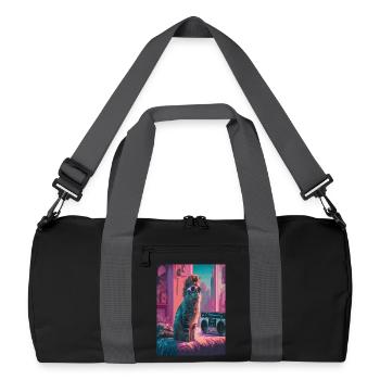 Urban Cat in Retro Vibe - Recycelte Duffel Bag - Schwarz/Graphitgrau - Vorne