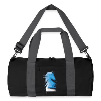 origami schach pferd Schachspieler Verein abstrakt - Recycelte Duffel Bag - Schwarz/Graphitgrau - Vorne