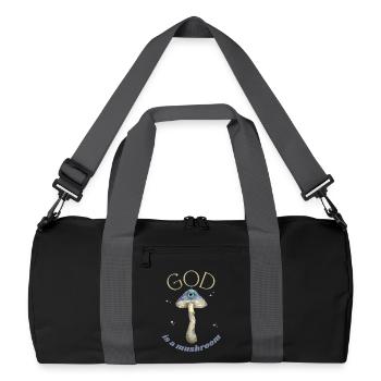 God is a mushroom - Recycled Duffel Bag - black/graphite grey - Front
