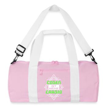 Coden Statement Developer Computerfreak Skripting - Recycelte Duffel Bag - Rosa/Weiß - Vorne