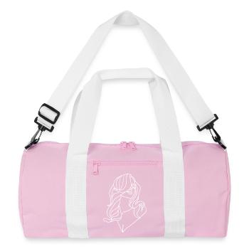 Porträt einer Frau in Weiß - Recycelte Duffel Bag - Rosa/Weiß - Vorne