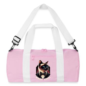 Siamese Cat Siamese Cat Next Level Suit Gift - Recycled Duffel Bag - pink/white - Front