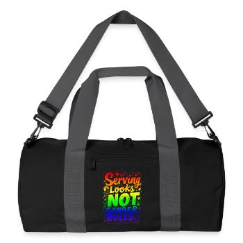 SERVING LOOKS, NOT GENDER ROLES - Recycled Duffel Bag - black/graphite grey - Front