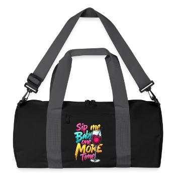 SIP ME BABY NOCH EINMAL - Recycelte Duffel Bag - Schwarz/Graphitgrau - Vorne