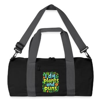 I DIG PLANTS AND PUNS - Recycled Duffel Bag - black/graphite grey - Front