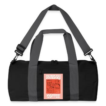 Sonntagskaffee | langsames Tropfen, feines Nippen - Recycelte Duffel Bag - Schwarz/Graphitgrau - Vorne