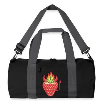 Teuflische Erdbeere - Recycelte Duffel Bag - Schwarz/Graphitgrau - Vorne