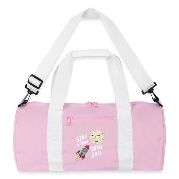 Stay in Your Orbit, Bro - Recycelte Duffel Bag - Rosa/Weiß - Vorne