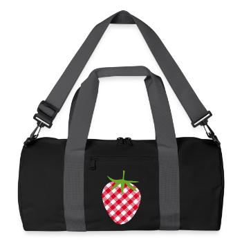 Strawberry Mother's Day Plaid Fruit Fruit Plaid Sweet - Recycled Duffel Bag - black/graphite grey - Front