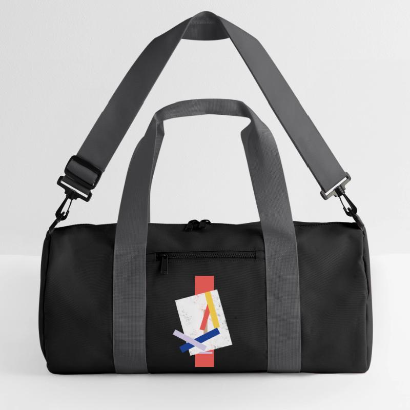 Abstract color block pattern distorted face Recycled Duffel Bag