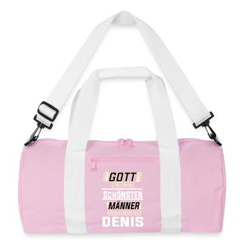 Denis, le plus bel homme, façonné par Dieu Design - Sac de sport recyclé - rose/blanc - Devant
