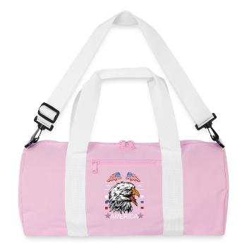 Aigle américain avec motif de drapeau - Sac de sport recyclé - rose/blanc - Devant