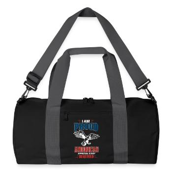 Stolzes amerikanisches Design mit Adler - Recycelte Duffel Bag - Schwarz/Graphitgrau - Vorne