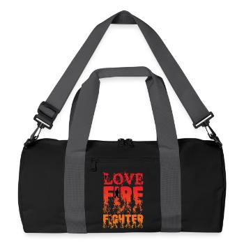 L'amour combat le feu - Sac de sport recyclé - noir/gris graphite - Devant
