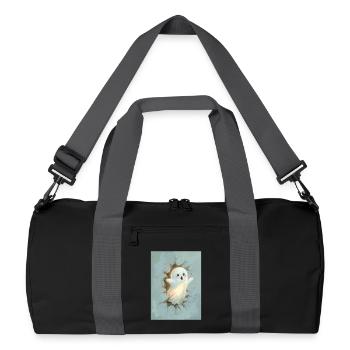 Adorable ghost coming out of the wall - Recycled Duffel Bag - black/graphite grey - Front