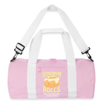 Joli rouleau à la cannelle avec thème synonyme - Sac de sport recyclé - rose/blanc - Devant
