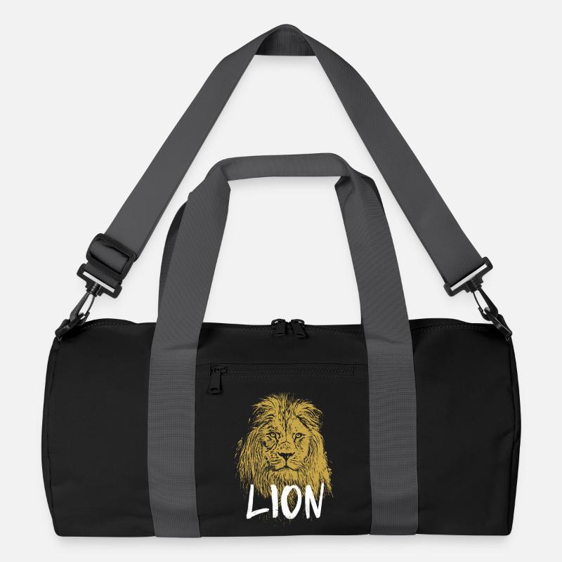 Moderne Kalligraphie Löwe Illustration Recycelte Duffel Bag