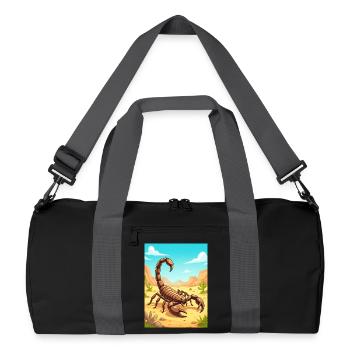 Deathstalker Scorpion – tödlich in der Wüste - Recycelte Duffel Bag - Schwarz/Graphitgrau - Vorne
