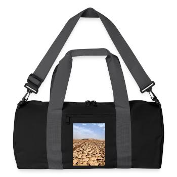 Sable désertique et traces de véhicules - Sac de sport recyclé - noir/gris graphite - Devant