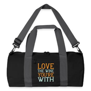 Love wine - Recycelte Duffel Bag - Schwarz/Graphitgrau - Vorne