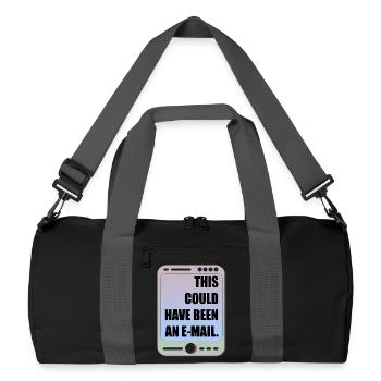 LUSTIGE BÜRO-MEETING-E-MAIL - Recycelte Duffel Bag - Schwarz/Graphitgrau - Vorne