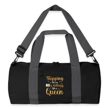 80th Birthday Queen Style - Recycled Duffel Bag - black/graphite grey - Front
