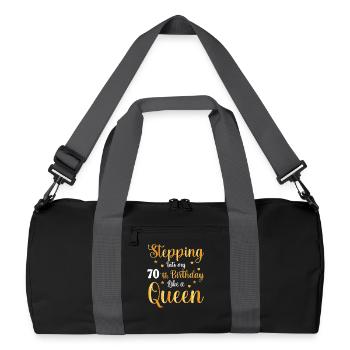 70 Geburtstag wie eine Königin - Recycelte Duffel Bag - Schwarz/Graphitgrau - Vorne