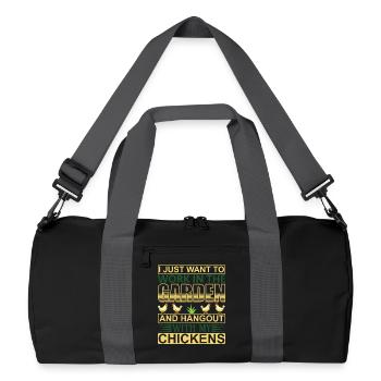 Hang out in garden with chicks - Recycelte Duffel Bag - Schwarz/Graphitgrau - Vorne