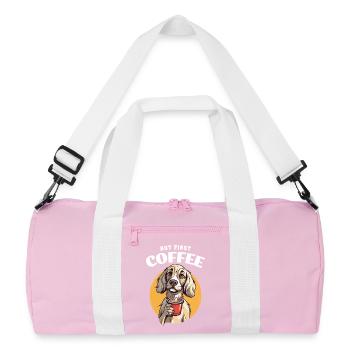 Café Mais D’abord Café Chien Animal Disant Drôle - Sac de sport recyclé - rose/blanc - Devant