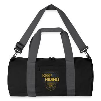 Fahre weiter Radfahrmuster - Recycelte Duffel Bag - Schwarz/Graphitgrau - Vorne