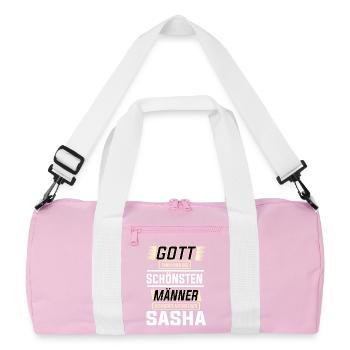 Sacha le plus bel homme de Dieu a façonné le design - Sac de sport recyclé - rose/blanc - Devant