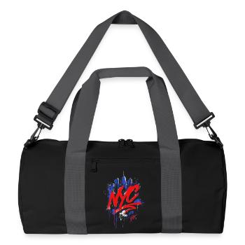 NYC Graffiti Skyline Splash - Recycelte Duffel Bag - Schwarz/Graphitgrau - Vorne