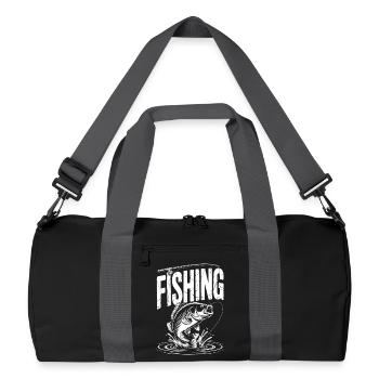 Fischen Karpfen  - Recycelte Duffel Bag - Schwarz/Graphitgrau - Vorne