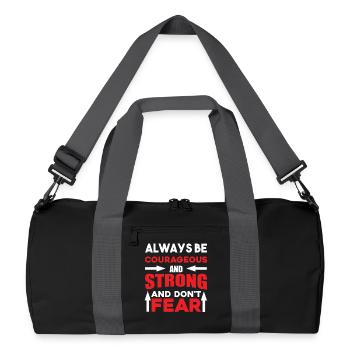 Toujours courageux et fort - Sac de sport recyclé - noir/gris graphite - Devant