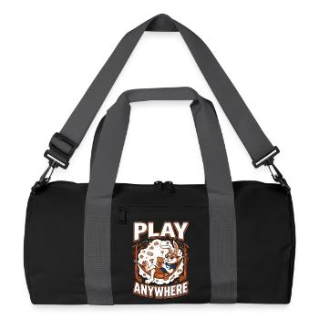 Hase im Hängematten Gaming - Recycelte Duffel Bag - Schwarz/Graphitgrau - Vorne