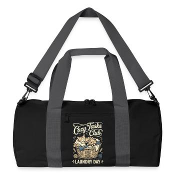 Cuddly kitten in the laundry basket - Recycled Duffel Bag - black/graphite grey - Front
