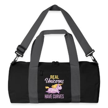 Real Unicorns have curves - Recycled Duffel Bag - black/graphite grey - Front