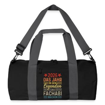 2026 Das Jahr in dem Legenden das Fachabi machen - Recycelte Duffel Bag - Schwarz/Graphitgrau - Vorne