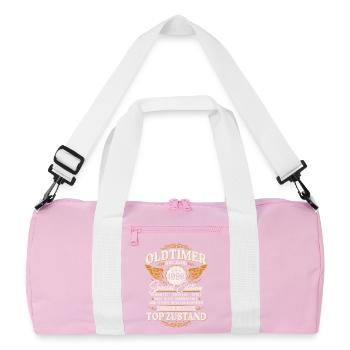 Vintage 1996 Year 30th Birthday Gift - Recycled Duffel Bag - pink/white - Front